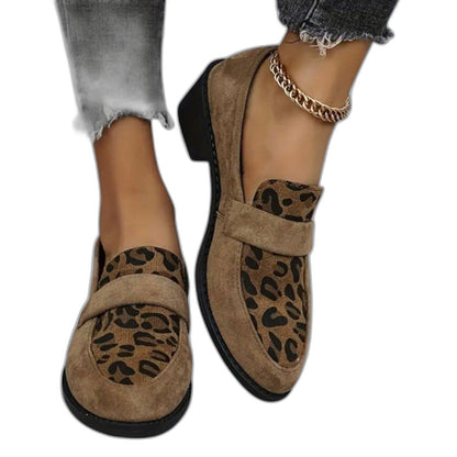 Comfortable Leopard Loafers for Women with Closed Toe Casual Style