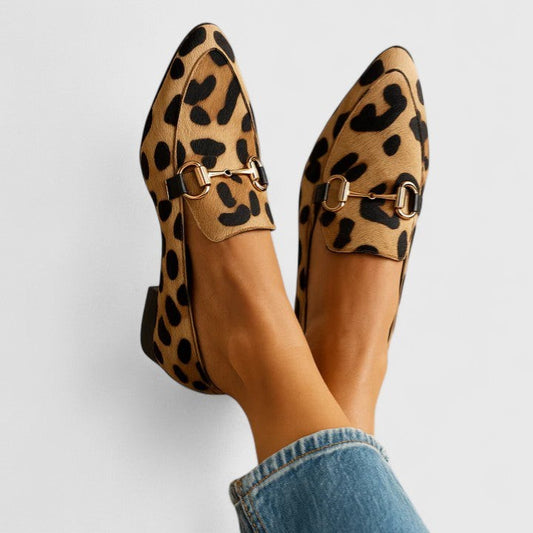 Comfortable Leopard Loafers for Women with Pointed Toe Casual Style
