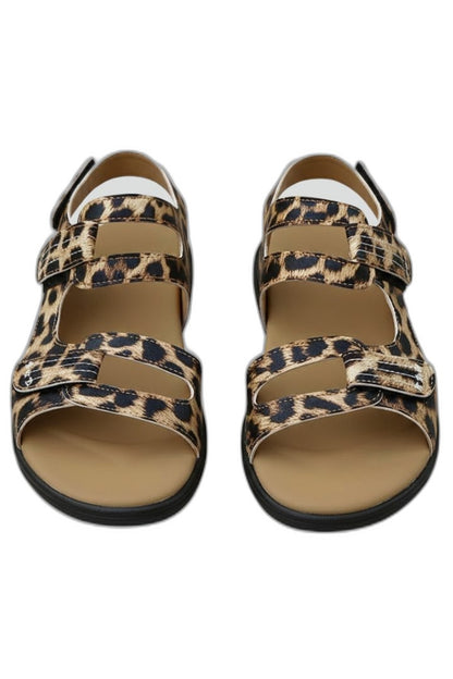 Comfortable Leopard Sandals for Women with Ankle Strap Open Toe Casual Style