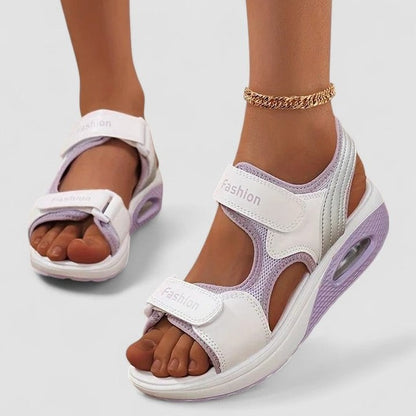 Comfortable Mesh Sandals for Women with Platform Ankle Strap Open Toe Casual Style