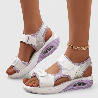 Comfortable Mesh Sandals for Women with Platform Ankle Strap Open Toe Casual Style
