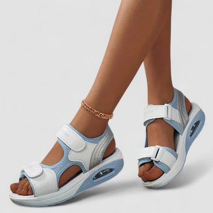 Comfortable Mesh Sandals for Women with Platform Ankle Strap Open Toe Casual Style