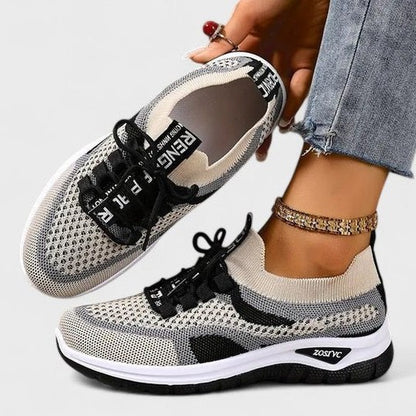 Comfortable Mesh Sneakers for Women with Closed Toe Lace Up Casual Style