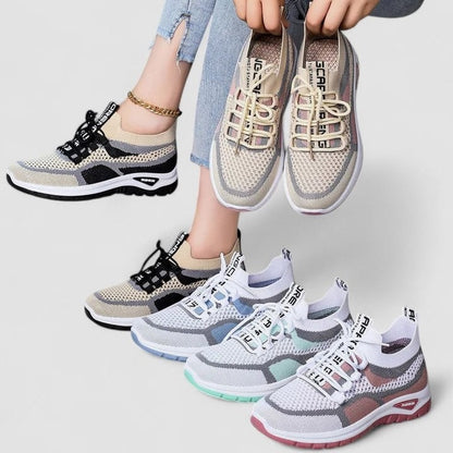 Comfortable Mesh Sneakers for Women with Closed Toe Lace Up Casual Style