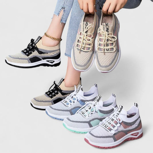 Comfortable Mesh Sneakers for Women with Closed Toe Lace Up Casual Style