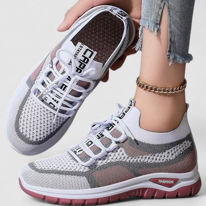 Comfortable Mesh Sneakers for Women with Closed Toe Lace Up Casual Style