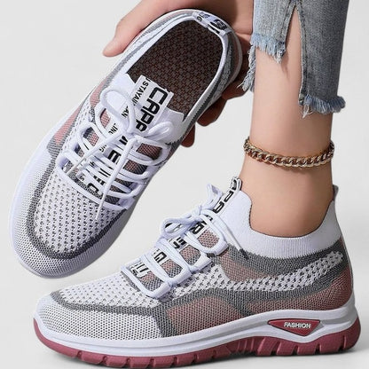 Comfortable Mesh Sneakers for Women with Closed Toe Lace Up Casual Style