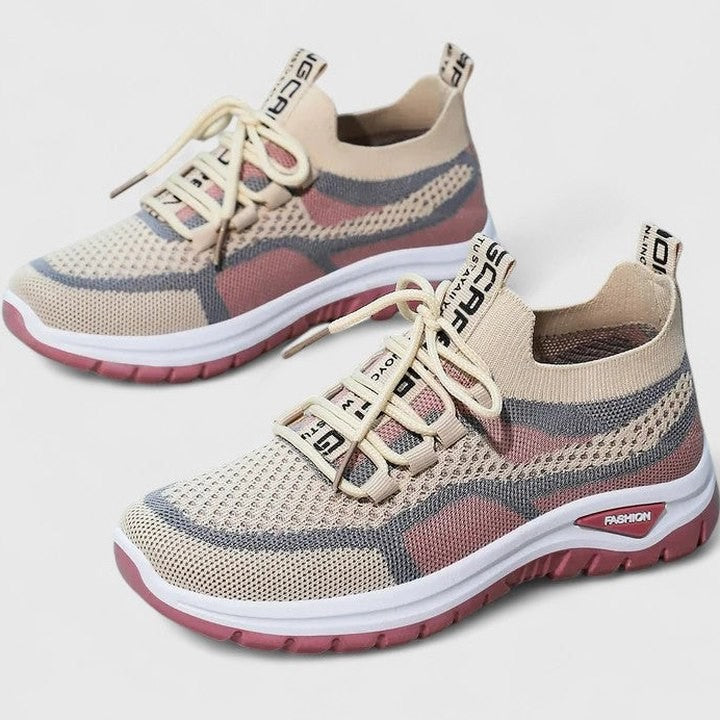 Comfortable Mesh Sneakers for Women with Closed Toe Lace Up Casual Style