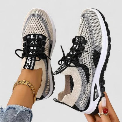 Comfortable Mesh Sneakers for Women with Closed Toe Lace Up Casual Style