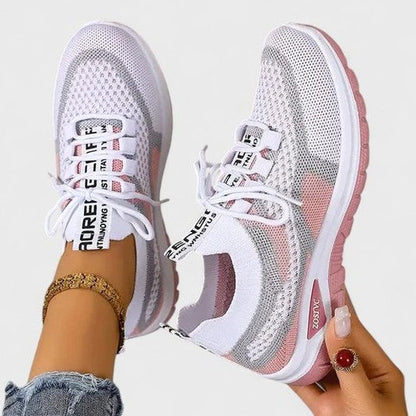 Comfortable Mesh Sneakers for Women with Closed Toe Lace Up Casual Style