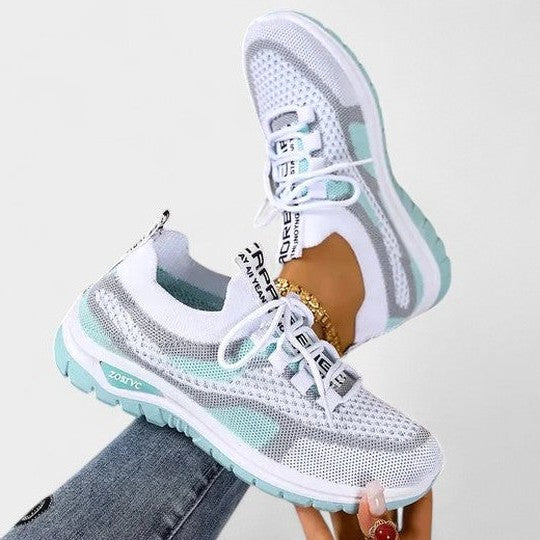 Comfortable Mesh Sneakers for Women with Closed Toe Lace Up Casual Style