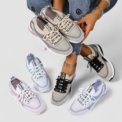Comfortable Mesh Sneakers for Women with Closed Toe Lace Up Casual Style