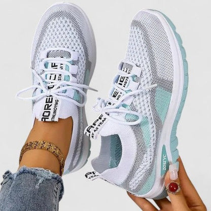 Comfortable Mesh Sneakers for Women with Closed Toe Lace Up Casual Style
