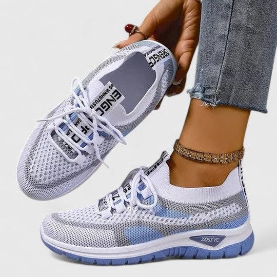 Comfortable Mesh Sneakers for Women with Closed Toe Lace Up Casual Style