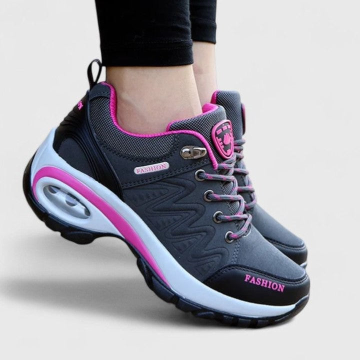 Comfortable Mesh Sneakers for Women with Platform Closed Toe Lace Up Casual Style