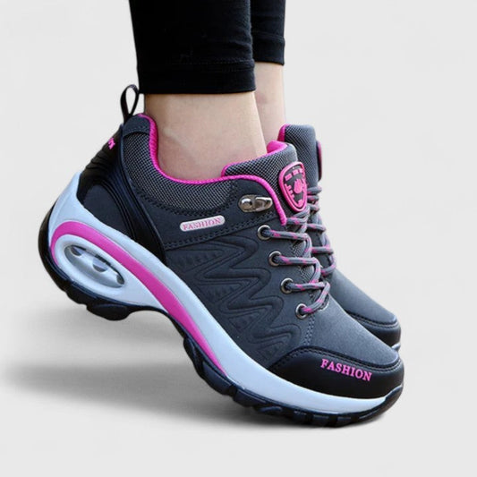 Comfortable Mesh Sneakers for Women with Platform Closed Toe Lace Up Casual Style