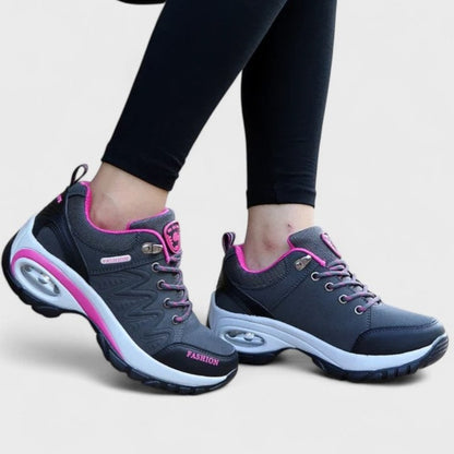 Comfortable Mesh Sneakers for Women with Platform Closed Toe Lace Up Casual Style
