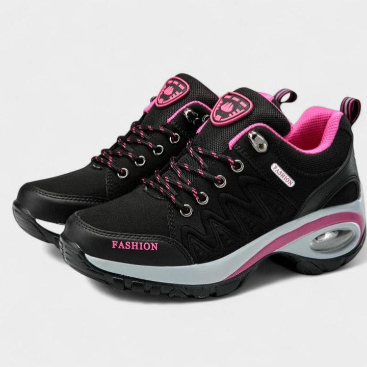 Comfortable Mesh Sneakers for Women with Platform Closed Toe Lace Up Casual Style