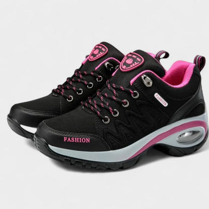 Comfortable Mesh Sneakers for Women with Platform Closed Toe Lace Up Casual Style