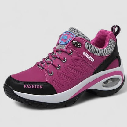 Comfortable Mesh Sneakers for Women with Platform Closed Toe Lace Up Casual Style