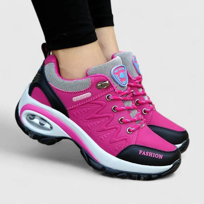 Comfortable Mesh Sneakers for Women with Platform Closed Toe Lace Up Casual Style