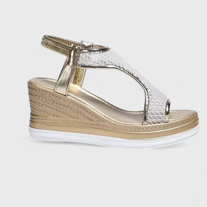 Comfortable Mesh Wedge Sandals for Women with Platform Ankle Strap Open Toe Casual Style