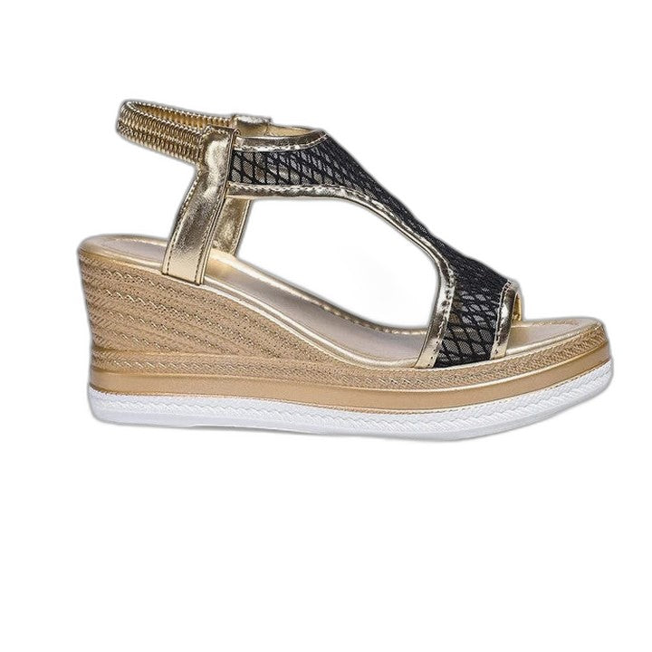 Comfortable Mesh Wedge Sandals for Women with Platform Ankle Strap Open Toe Casual Style