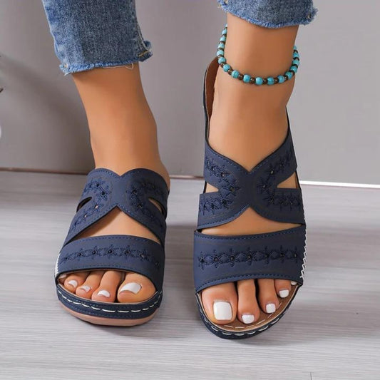 Comfortable Navy Sandals for Women with Open Toe Casual Style
