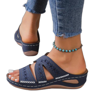 Comfortable Navy Sandals for Women with Open Toe Casual Style