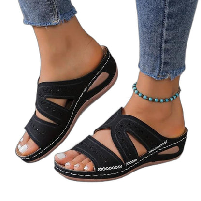 Comfortable Navy Sandals for Women with Open Toe Casual Style