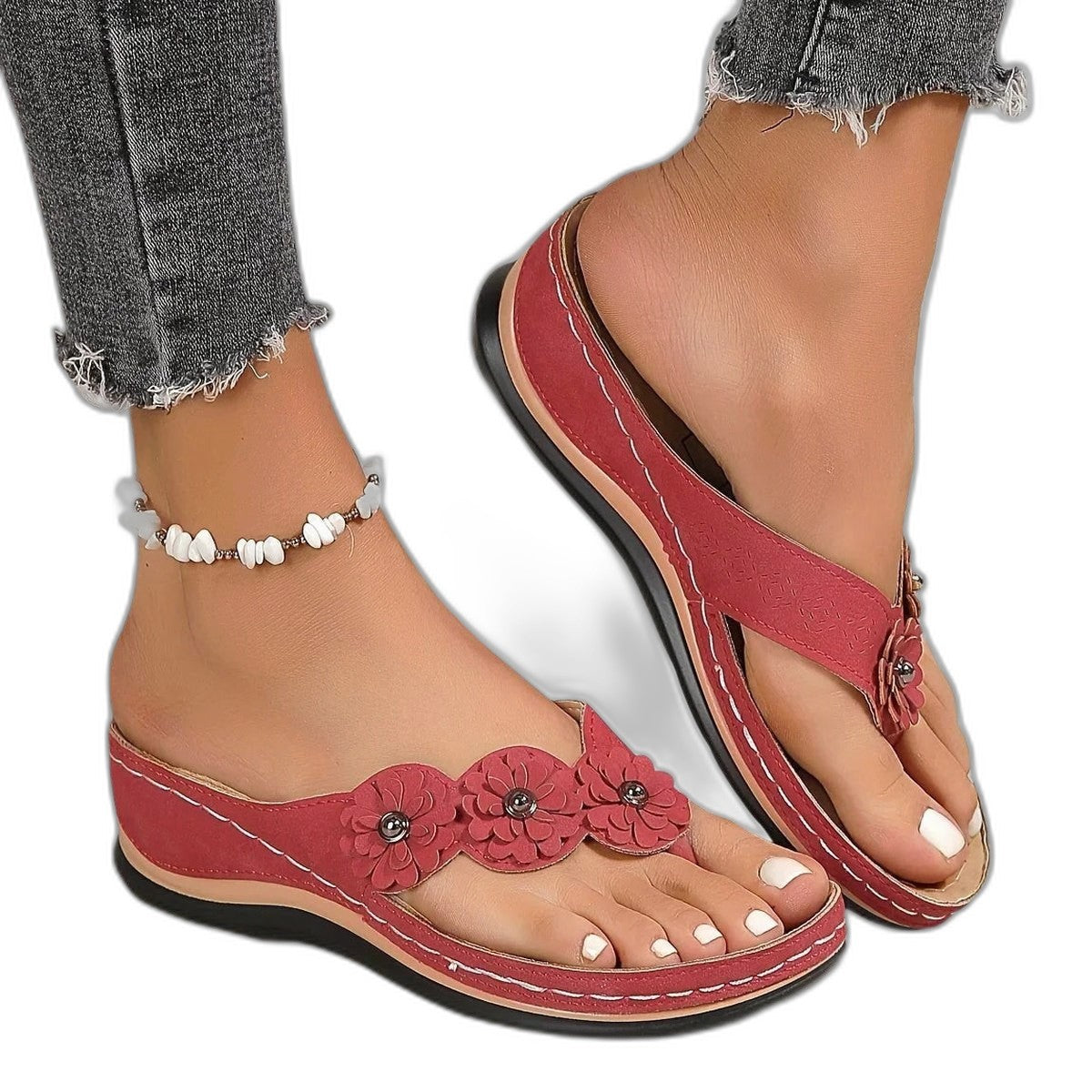 Comfortable Navy Sandals for Women with Platform Open Toe Casual Style