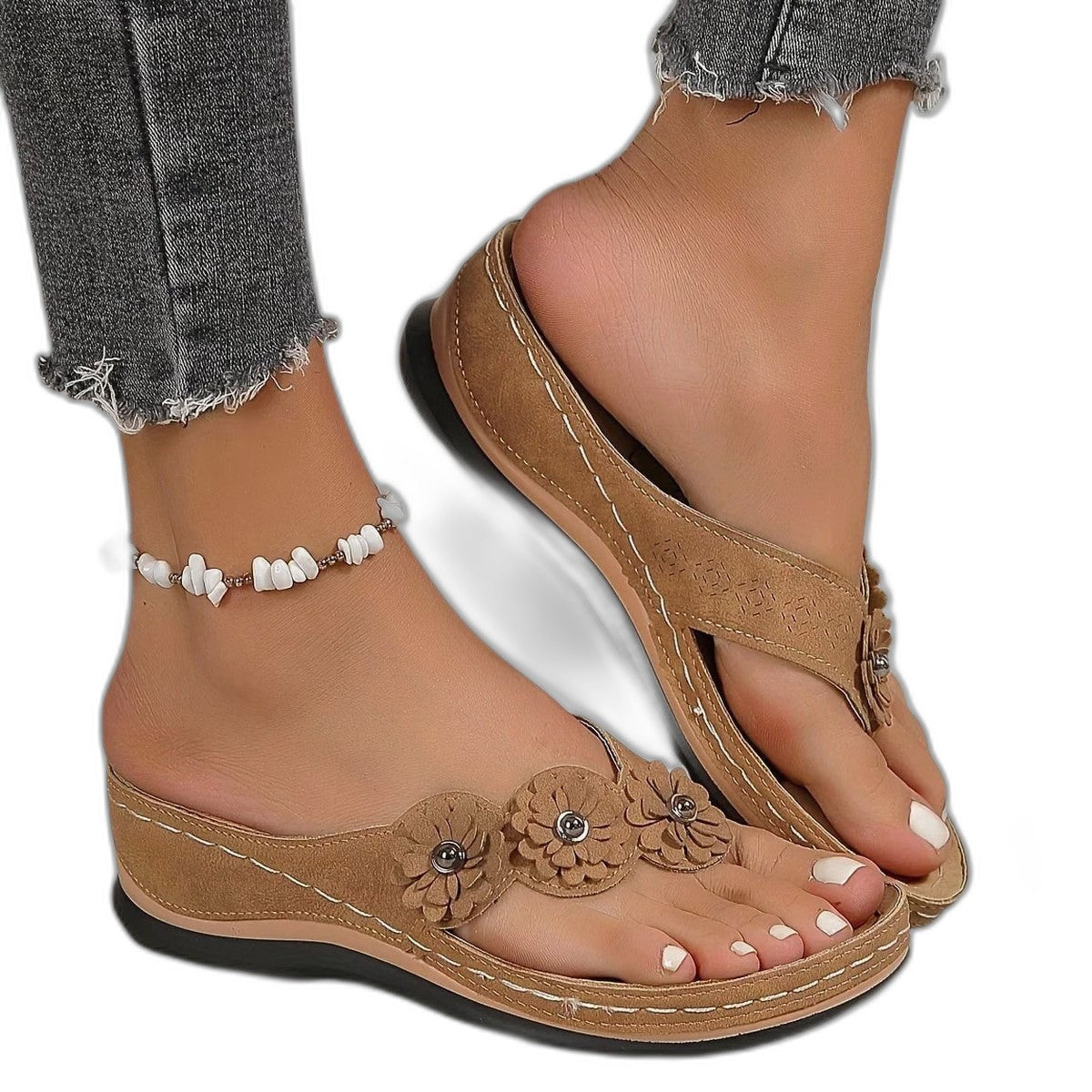 Comfortable Navy Sandals for Women with Platform Open Toe Casual Style