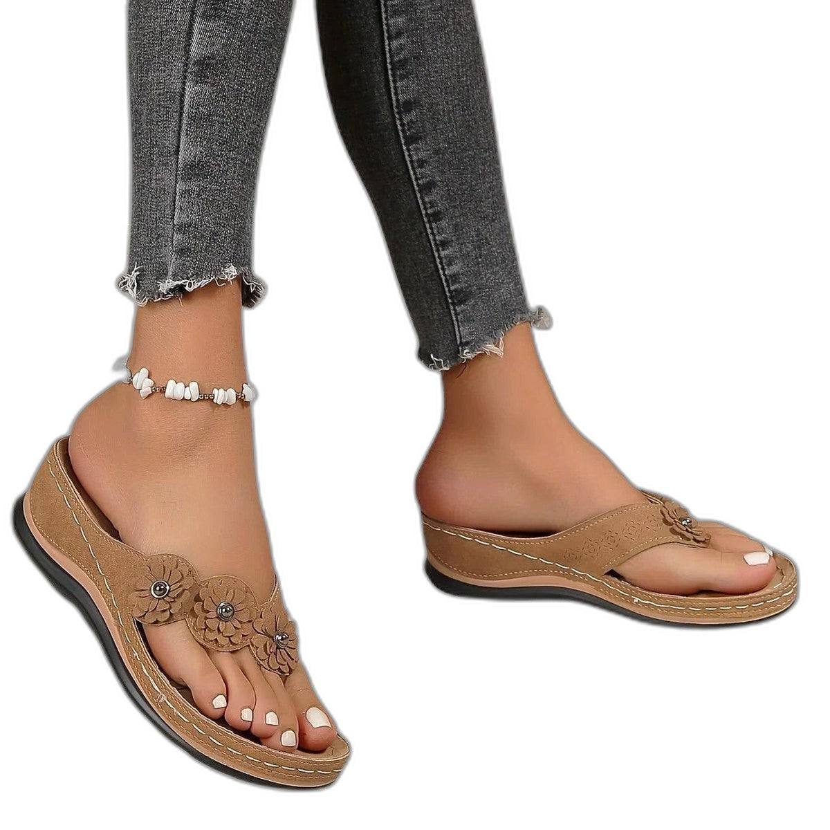 Comfortable Navy Sandals for Women with Platform Open Toe Casual Style
