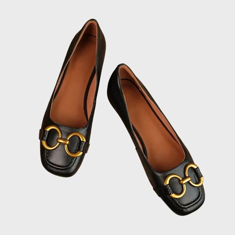 Comfortable Navy Suede Ballet Flats for Women with Closed Toe Casual Style
