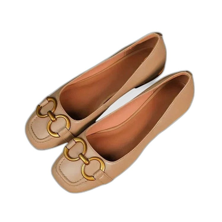Comfortable Navy Suede Ballet Flats for Women with Closed Toe Casual Style