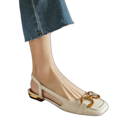 Comfortable Navy Suede Flats for Women with Slingback Closed Toe Casual Style