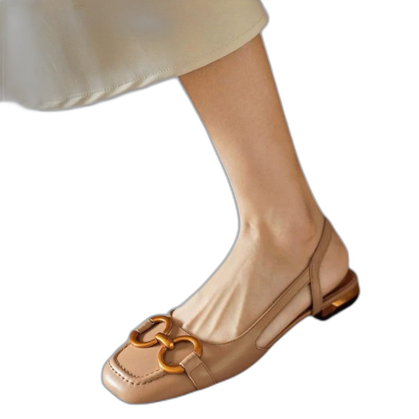 Comfortable Navy Suede Flats for Women with Slingback Closed Toe Casual Style