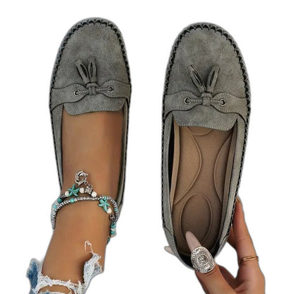 Comfortable Navy Suede Loafers for Women with Closed Toe Casual Style