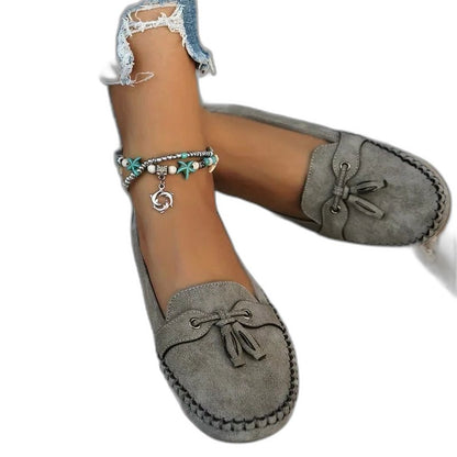 Comfortable Navy Suede Loafers for Women with Closed Toe Casual Style