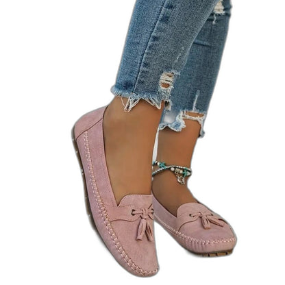 Comfortable Navy Suede Loafers for Women with Closed Toe Casual Style