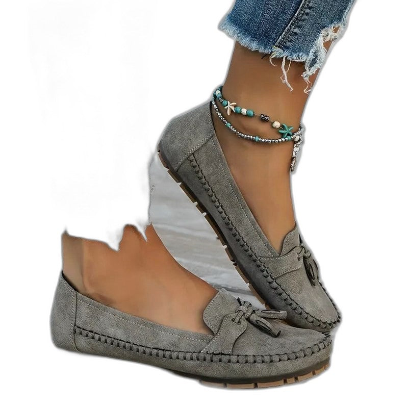 Comfortable Navy Suede Loafers for Women with Closed Toe Casual Style