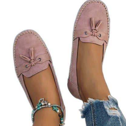 Comfortable Navy Suede Loafers for Women with Closed Toe Casual Style