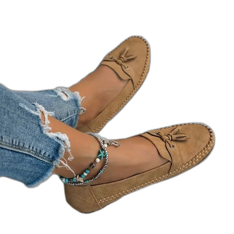 Comfortable Navy Suede Loafers for Women with Closed Toe Casual Style