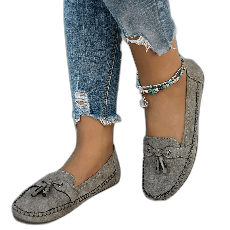 Comfortable Navy Suede Loafers for Women with Closed Toe Casual Style