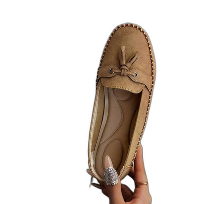 Comfortable Navy Suede Loafers for Women with Closed Toe Casual Style