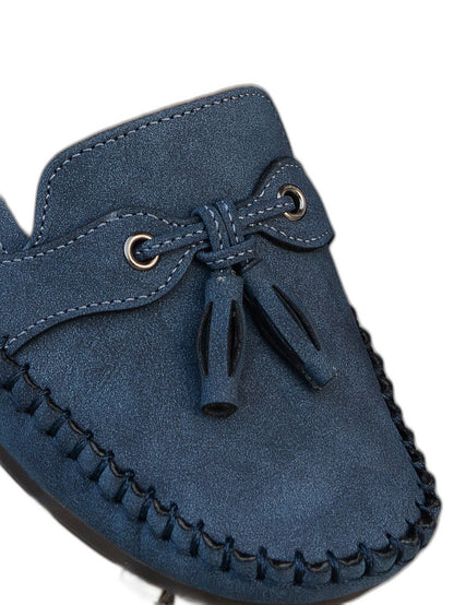 Comfortable Navy Suede Loafers for Women with Closed Toe Casual Style
