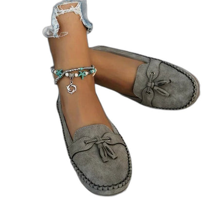 Comfortable Navy Suede Loafers for Women with Closed Toe Casual Style