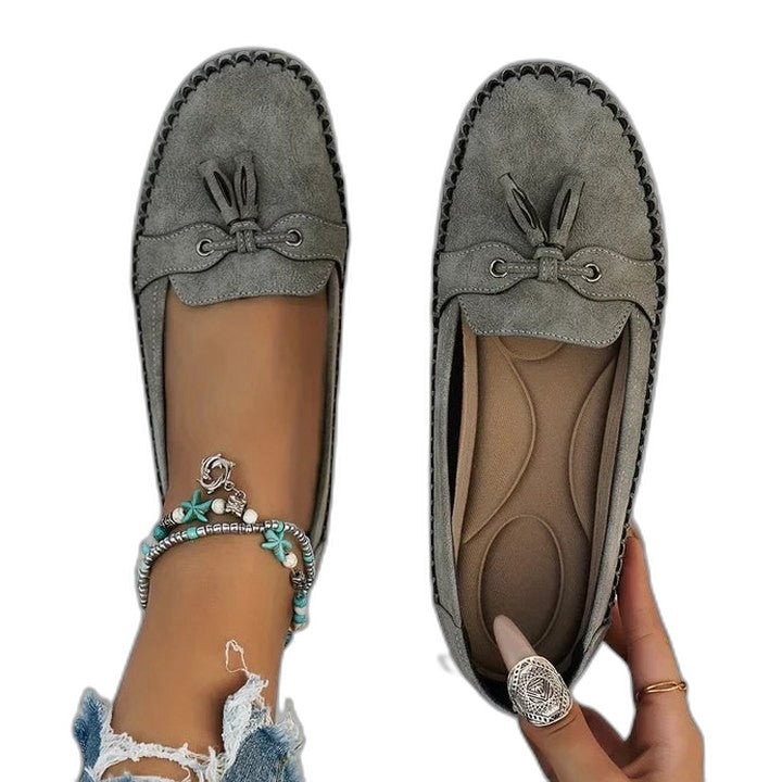 Comfortable Navy Suede Loafers for Women with Closed Toe Casual Style