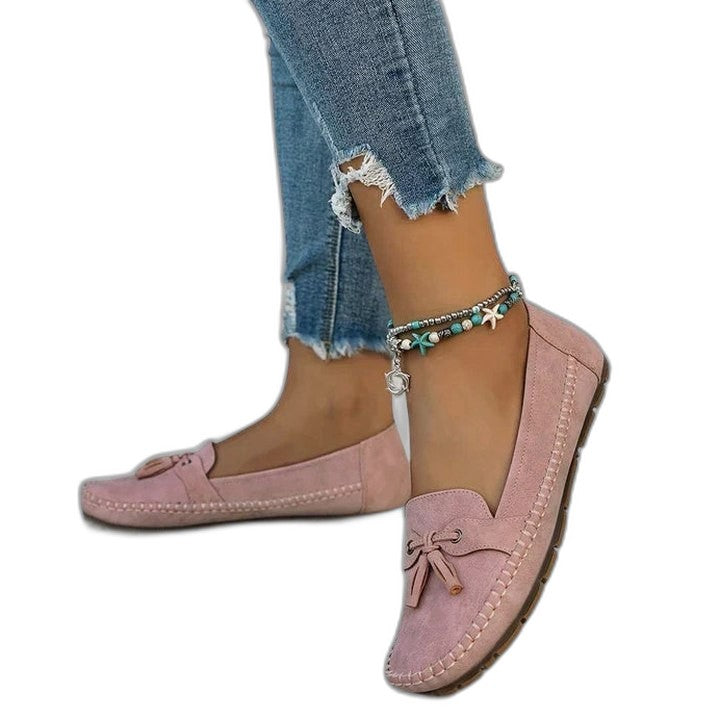 Comfortable Navy Suede Loafers for Women with Closed Toe Casual Style
