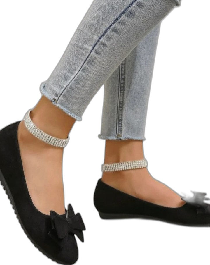 Comfortable Olive Suede Ballet Flats for Women with Ankle Strap Closed Toe Casual Style